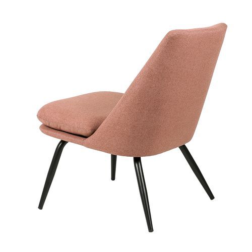 Fauteuil moderne confortable tissu rouge corail Mory 56 cm - Photo n°2; ?>