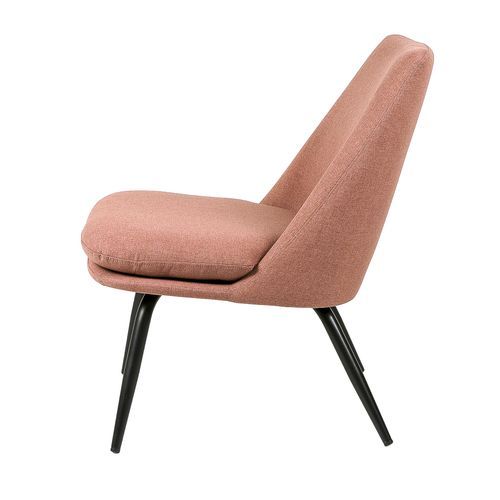 Fauteuil moderne confortable tissu rouge corail Mory 56 cm - Photo n°3; ?>