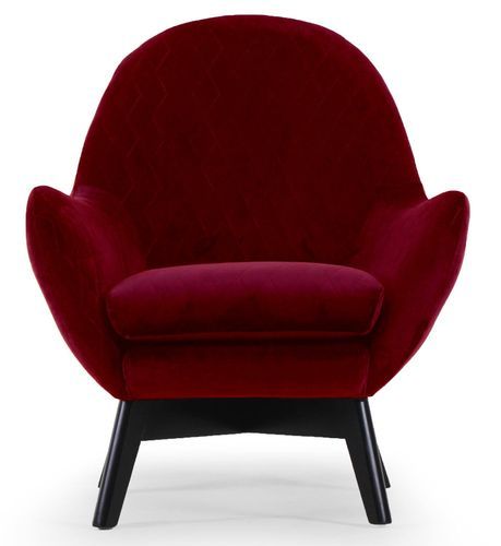 Fauteuil moderne en velours rouge Berlis - Photo n°2; ?>