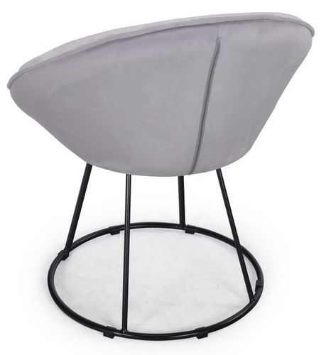 Fauteuil moderne velours argent Berry - Photo n°2; ?>