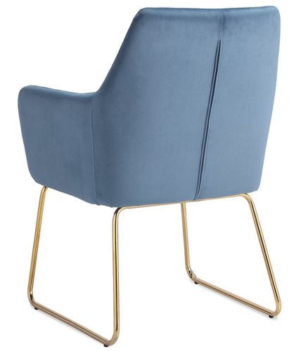 Fauteuil moderne velours bleu Jaria - Photo n°2; ?>