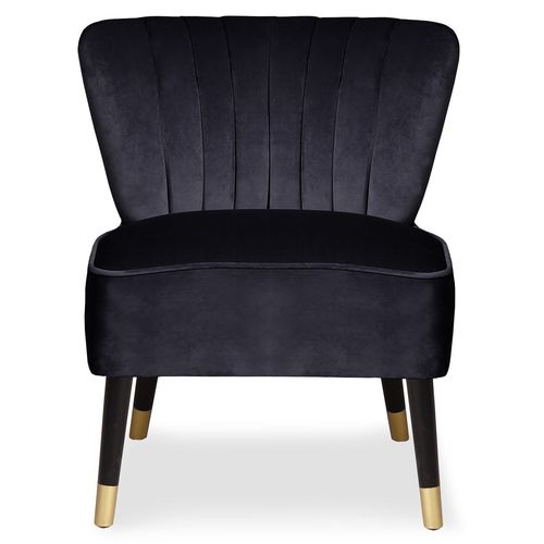 Fauteuil moderne velours noir Paloma - Lot de 2 - Photo n°2; ?>