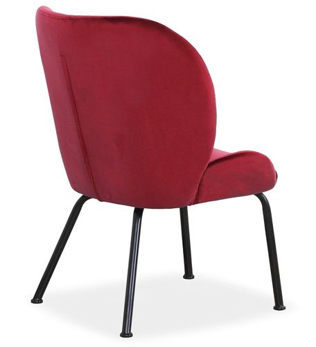 Fauteuil moderne velours rouge Clary - Photo n°2; ?>