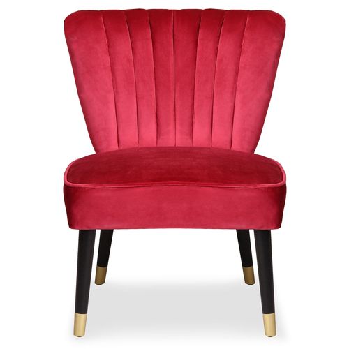 Fauteuil moderne velours rouge Paloma - Photo n°2; ?>