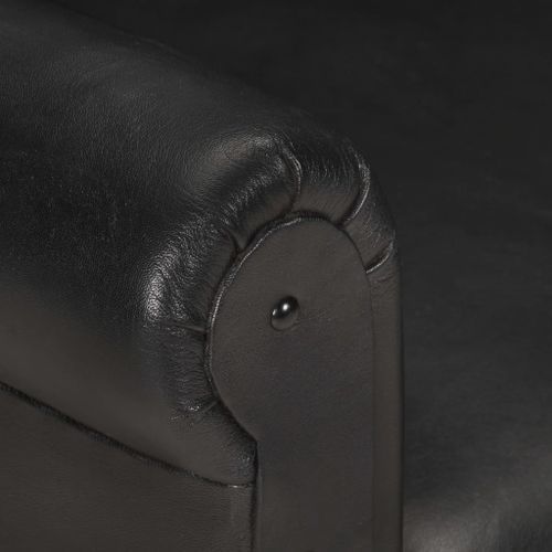 Fauteuil Noir Cuir véritable 12 - Photo n°2; ?>