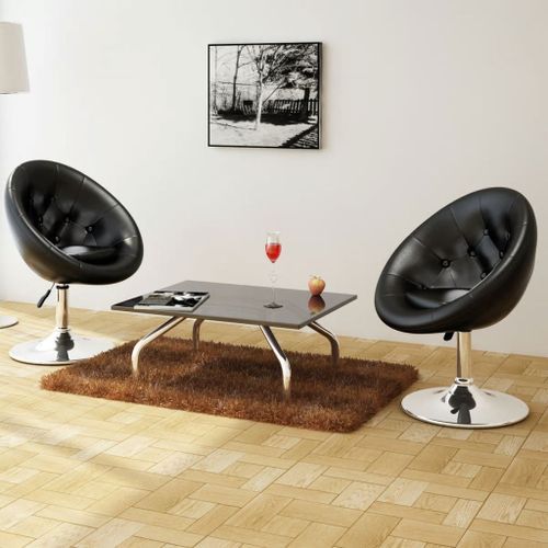 Fauteuil noir Similicuir Kapole - Lot de 2 - Photo n°2; ?>