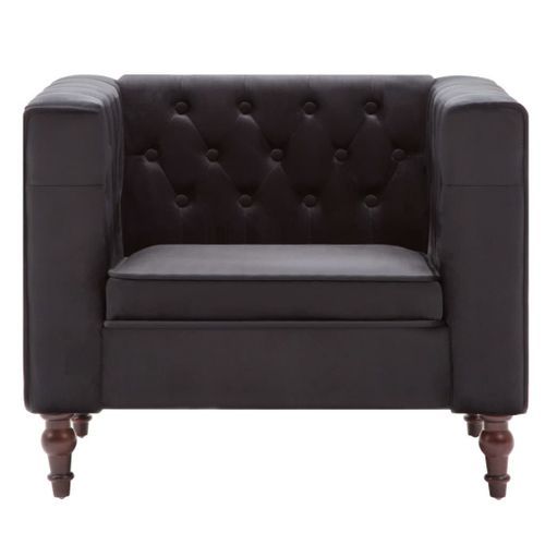 Fauteuil Noir Velours 4 - Photo n°3; ?>