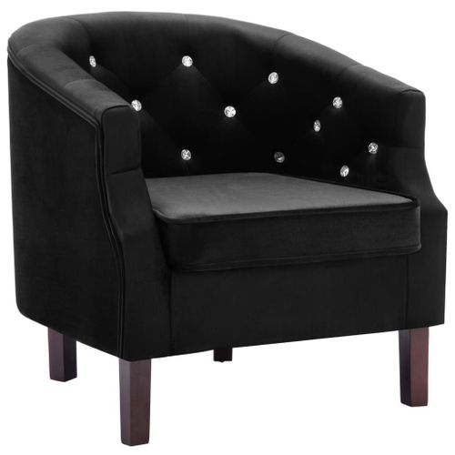 Fauteuil Noir Velours - Photo n°2; ?>