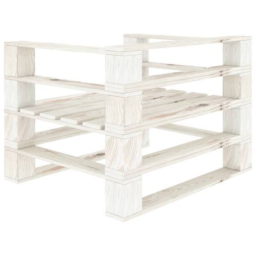 Fauteuil palette de jardin Bois Blanc - Photo n°3; ?>