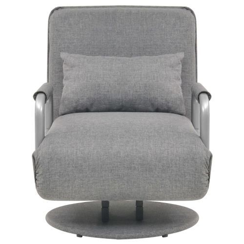 Fauteuil pivotant et canapé-lit Gris clair Tissu - Photo n°3; ?>