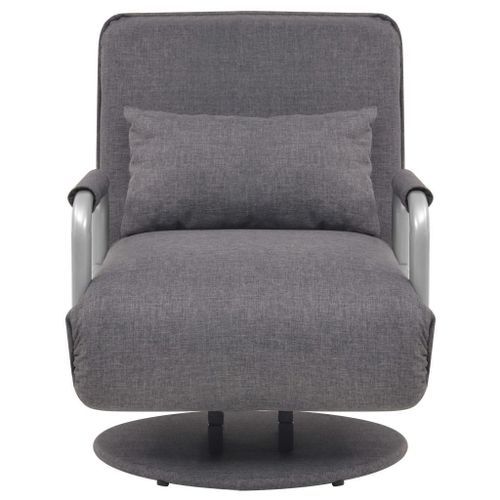 Fauteuil pivotant et canapé-lit Gris foncé Tissu - Photo n°3; ?>