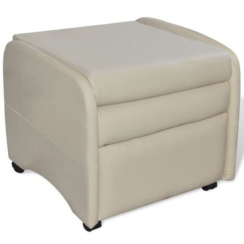 Fauteuil pliable Crème Similicuir - Photo n°3; ?>