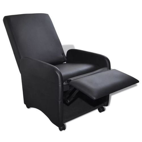 Fauteuil pliable Noir Similicuir - Photo n°2; ?>