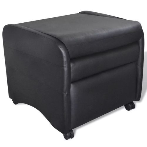 Fauteuil pliable Noir Similicuir - Photo n°3; ?>