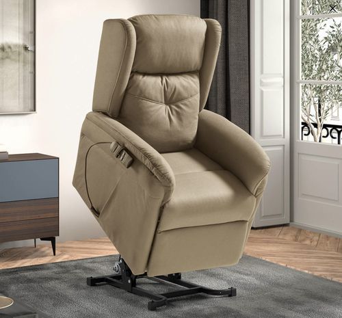 Fauteuil relevable de relaxation électrique 2 moteurs tissu Karola - Photo n°2; ?>