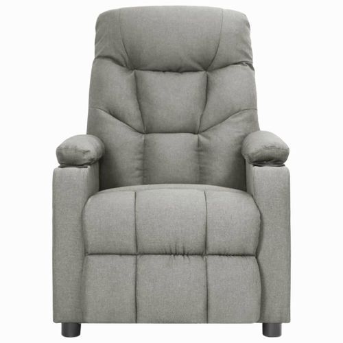 Fauteuil releveur inclinable de massage Gris clair Tissu 4 - Photo n°3; ?>