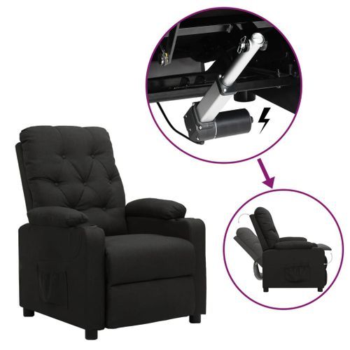 Fauteuil releveur inclinable Noir Tissu - Photo n°2; ?>