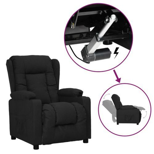 Fauteuil releveur inclinable Noir Tissu Louiza - Photo n°2; ?>