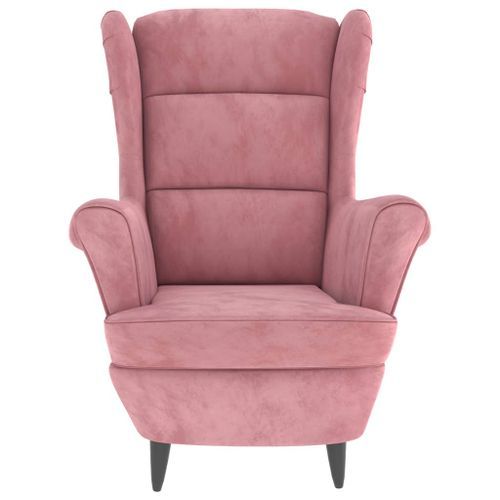 Fauteuil Rose Velours - Photo n°2; ?>