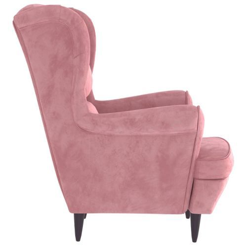 Fauteuil Rose Velours - Photo n°3; ?>