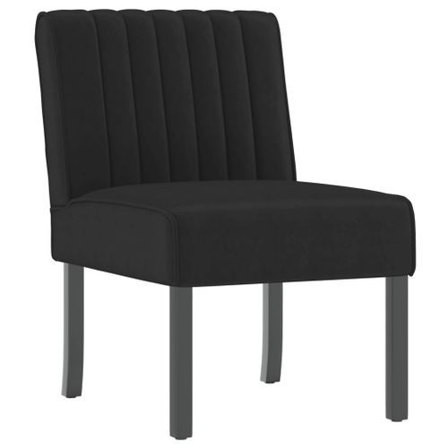 Fauteuil sans accoudoirs noir velours - Photo n°2; ?>