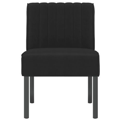 Fauteuil sans accoudoirs noir velours - Photo n°3; ?>