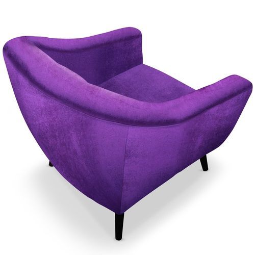 Fauteuil scandinave Fidelio Velours Violet - Photo n°2; ?>