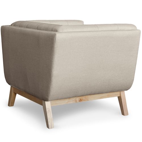 Fauteuil Scandinave Tissu Beige Koza - Photo n°3; ?>