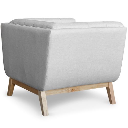 Fauteuil Scandinave Tissu Gris Koza - Photo n°3; ?>