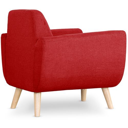 Fauteuil scandinave tissu rouge Annis - Photo n°3; ?>