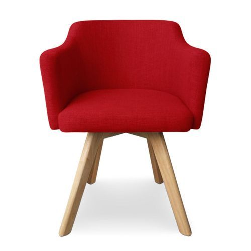 Fauteuil Scandinave tissu rouge Kanty - Photo n°2; ?>