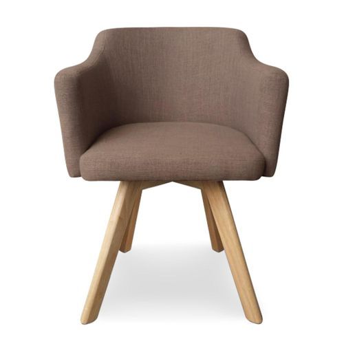 Fauteuil Scandinave tissu taupe Kanty - Photo n°2; ?>
