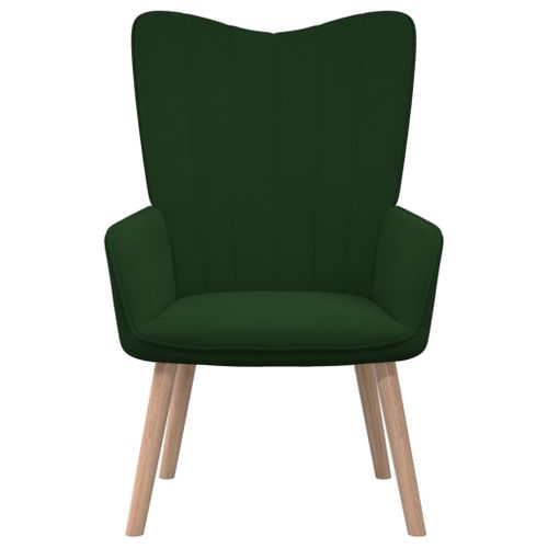 Fauteuil scandinave Vert foncé Velours - Photo n°3; ?>