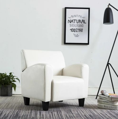 Fauteuil simili cuir blanc Casey - Photo n°2; ?>