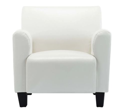 Fauteuil simili cuir blanc Casey - Photo n°3; ?>