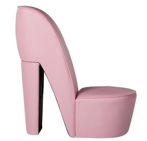 Fauteuil simili cuir rose Fashionly - Photo n°2; ?>