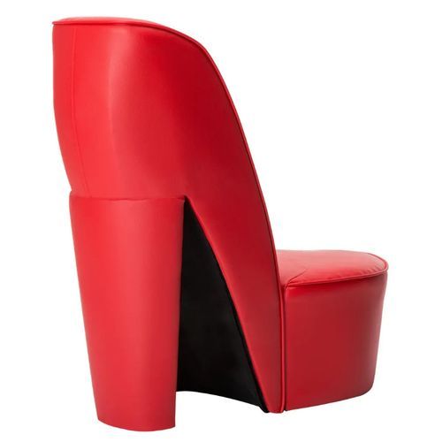 Fauteuil simili cuir rouge Fashionly - Photo n°3; ?>