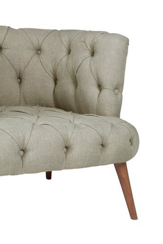 Fauteuil style Chesterfield tissu gris clair Wester 75 cm - Photo n°3; ?>