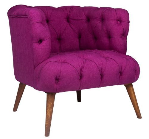 Fauteuil style Chesterfield tissu violet Wester 75 cm - Photo n°2; ?>