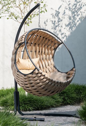 Fauteuil Suspendu Avec Coussin Métal Beige Pona 23 Fauteuil suspendu avec coussin métal beige Pona - Photo n°3; ?>