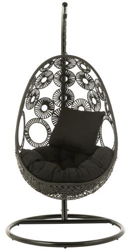 Fauteuil Suspendu Avec Coussins Métal Et Roseau Noir Bula 22 Fauteuil suspendu avec coussins métal et roseau noir Bula - Photo n°2; ?>