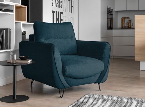 Fauteuil tissu bleu nuit Zurik 93 cm - Photo n°2; ?>