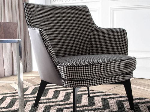 Fauteuil tissu et pieds acier noir Paxy - Photo n°2; ?>