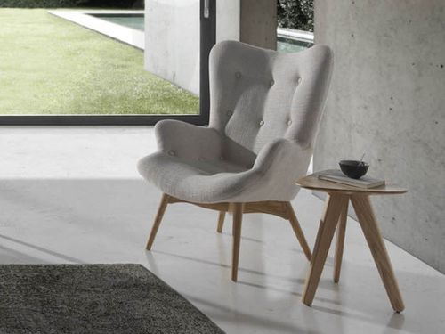 Fauteuil tissu et pieds bois frêne massif Nouma - Photo n°3; ?>