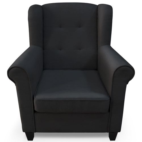 Fauteuil Tissu Noir bergère - Photo n°2; ?>