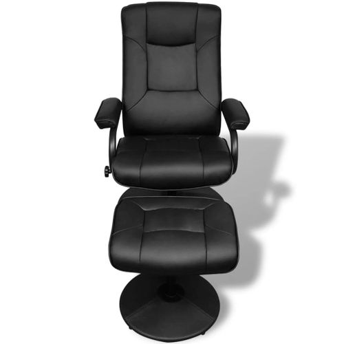 Fauteuil TV avec repose-pied Noir Similicuir - Photo n°2; ?>