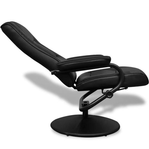 Fauteuil TV avec repose-pied Noir Similicuir - Photo n°3; ?>