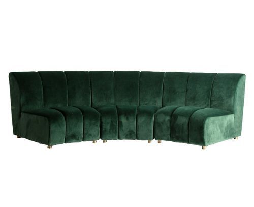 Fauteuil velours vert et pieds métal doré Ozonn 2 - Photo n°2; ?>