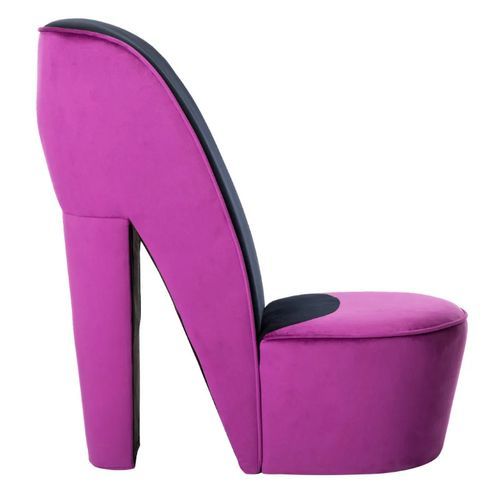 Fauteuil velours violet Fashionly - Photo n°2; ?>