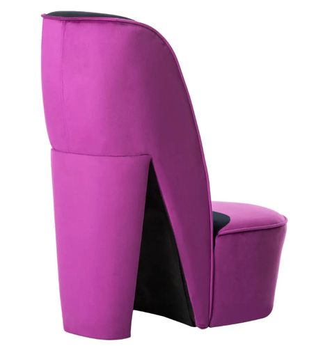 Fauteuil velours violet Fashionly - Photo n°3; ?>